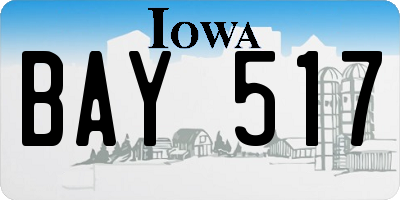 IA license plate BAY517