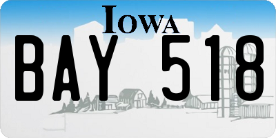 IA license plate BAY518