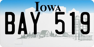 IA license plate BAY519