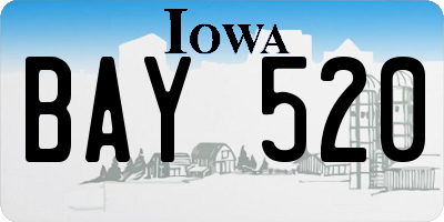 IA license plate BAY520