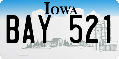 IA license plate BAY521