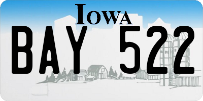 IA license plate BAY522