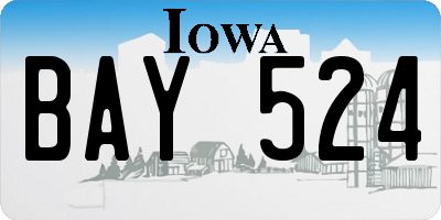 IA license plate BAY524