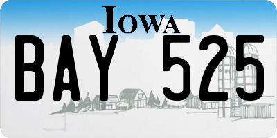 IA license plate BAY525