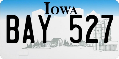 IA license plate BAY527