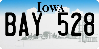 IA license plate BAY528