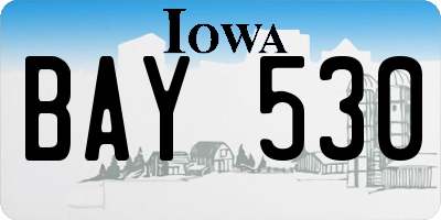 IA license plate BAY530