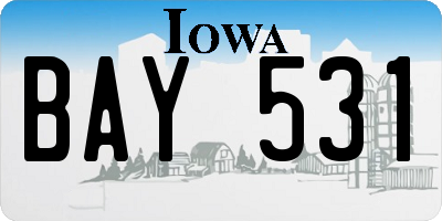 IA license plate BAY531