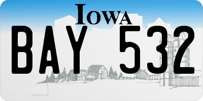 IA license plate BAY532