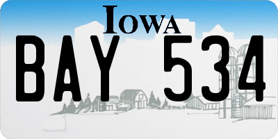 IA license plate BAY534