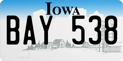 IA license plate BAY538
