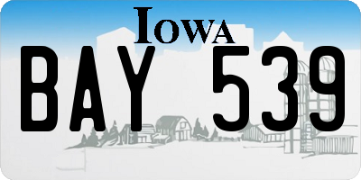 IA license plate BAY539
