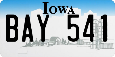 IA license plate BAY541
