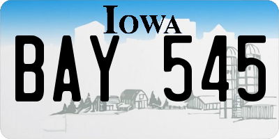 IA license plate BAY545
