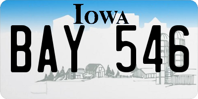 IA license plate BAY546