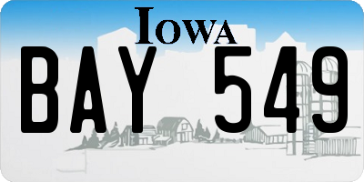 IA license plate BAY549