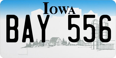 IA license plate BAY556