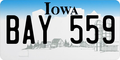 IA license plate BAY559