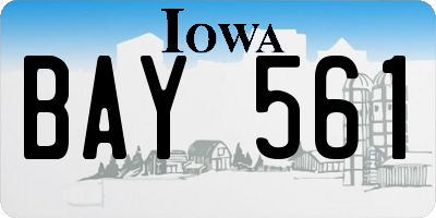 IA license plate BAY561