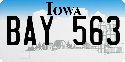 IA license plate BAY563