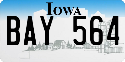 IA license plate BAY564