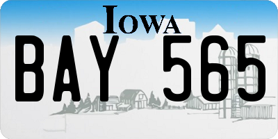 IA license plate BAY565