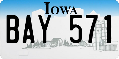 IA license plate BAY571