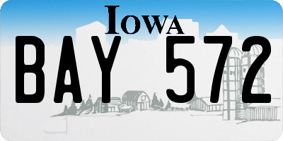 IA license plate BAY572