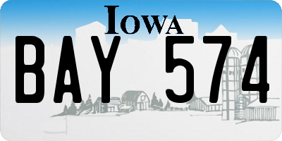 IA license plate BAY574