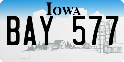 IA license plate BAY577