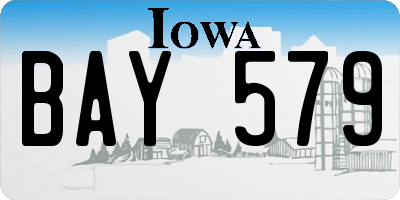 IA license plate BAY579