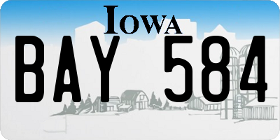 IA license plate BAY584