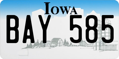IA license plate BAY585