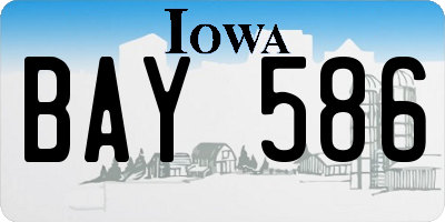 IA license plate BAY586