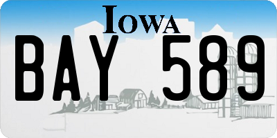 IA license plate BAY589