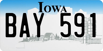 IA license plate BAY591