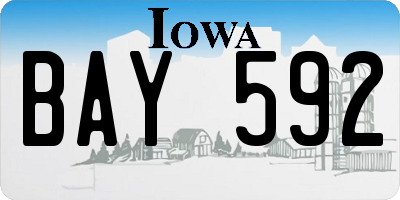 IA license plate BAY592