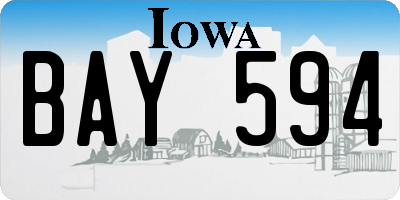 IA license plate BAY594