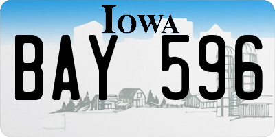 IA license plate BAY596