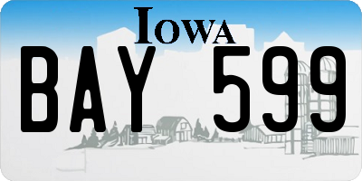 IA license plate BAY599