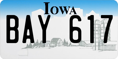 IA license plate BAY617
