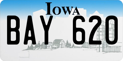 IA license plate BAY620