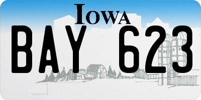 IA license plate BAY623