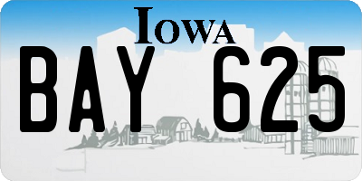 IA license plate BAY625