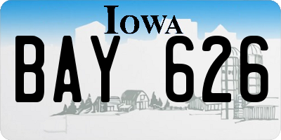 IA license plate BAY626