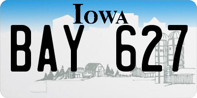 IA license plate BAY627