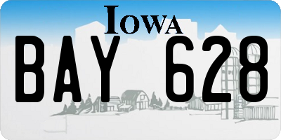 IA license plate BAY628