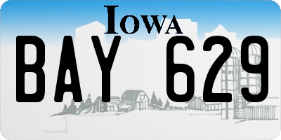 IA license plate BAY629
