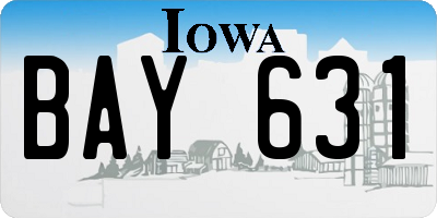 IA license plate BAY631