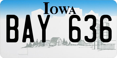 IA license plate BAY636